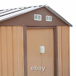 9'x6' Outdoor Backyard Garden Metal Storage Shed Utility Tool Storage Gable Roof