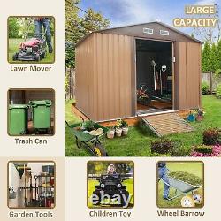 9'x6' Outdoor Backyard Garden Metal Storage Shed Utility Tool Storage Gable Roof