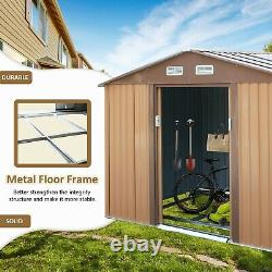 9'x6' Outdoor Backyard Garden Metal Storage Shed Utility Tool Storage Gable Roof