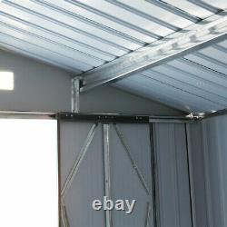 9x10.5x6ft Outdoor Garden Tool Shed Steel Metal Storage House Lockable DoorGreen