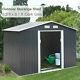 9x6x6ft Garden Backyard Storage Shed Tool House With Sliding Door Metal Outdoor
