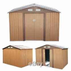 9x6x6ft Outdoor Backyard Lawn House Garden Storage Tool Shed Kit withSliding Doors