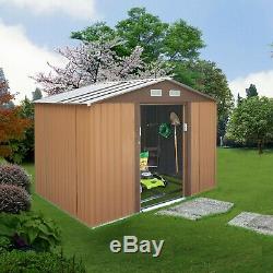 9x6x6ft Outdoor Backyard Lawn House Garden Storage Tool Shed Kit withSliding Doors