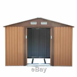 9x6x6ft Outdoor Backyard Lawn House Garden Storage Tool Shed Kit withSliding Doors