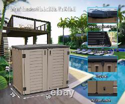 ADDOK 26 Cu. Ft Outdoor Storage Shed Multi-Function, Lockable Horizontal Storage