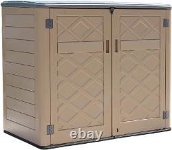 ADDOK 37 Cu. Ft Horizontal Large Outdoor Storage Sheds Resin Patio Storage Cabin