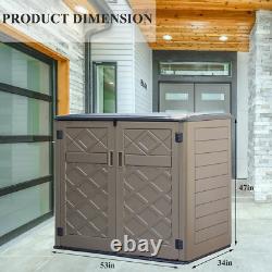 ADDOK 37 Cu. Ft Horizontal Large Outdoor Storage Sheds Resin Patio Storage Cabin