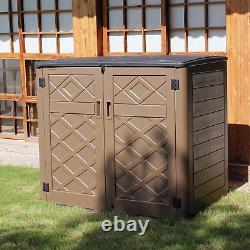 ADDOK Horizontal Outdoor Storage Sheds, Large Resin Outdoor Storage Cabinet for P