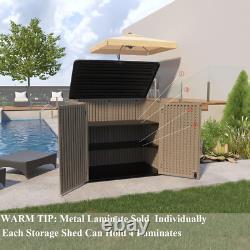 ADDOK Horizontal Outdoor Storage Sheds, Large Resin Outdoor Storage Cabinet for P