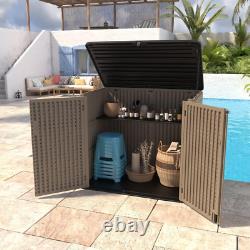 ADDOK Horizontal Outdoor Storage Sheds, Large Resin Outdoor Storage Cabinet for P
