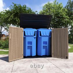ADDOK Horizontal Outdoor Storage Sheds, Large Resin Outdoor Storage Cabinet for P