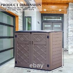 ADDOK Horizontal Outdoor Storage Sheds, Large Resin Outdoor Storage Cabinet for P