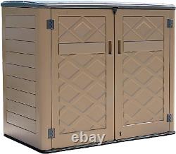 ADDOK Horizontal Outdoor Storage Sheds, Large Resin Outdoor Storage Cabinet for P