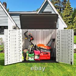 ADDOK Horizontal Storage Shed Multi-Function, Lockable Outdoor Storage Weather R