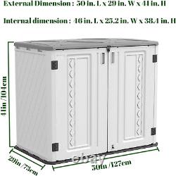 ADDOK Horizontal Storage Shed Multi-Function, Lockable Outdoor Storage Weather R