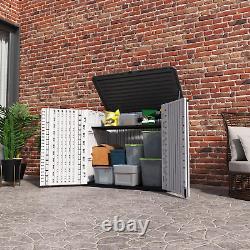 ADDOK Horizontal Storage Shed Multi-Function, Lockable Outdoor Storage Weather R