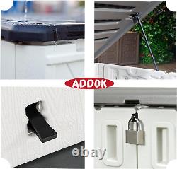 ADDOK Horizontal Storage Shed Multi-Function, Lockable Outdoor Storage Weather R