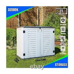 ADDOK Horizontal Storage Shed Weather Resistance, Large Outdoor Storage Cabin