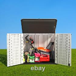 ADDOK Outdoor Horizontal Storage Cabinet, Outdoor Storage Sheds Waterproof/Lockab