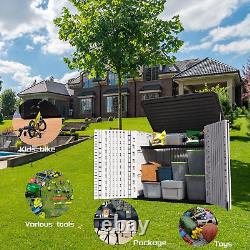 ADDOK Outdoor Horizontal Storage Sheds, Waterproof/Lockable Outdoor Storage Cabin