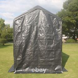ALEKO Outdoor Storage Shelter Shed 6' x 8' Waterproof Heavy Duty Canopy Gray