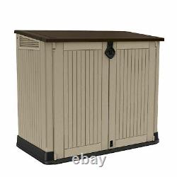 ALL-WEATHER PLASTIC Outdoor Storage Garden Pool Garbage Shed Box 30-Cu Ft Resin