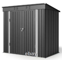 Aiho 6 ft. W X 4 ft. D Galvanized Steel Horizontal Storage Shed