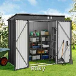 Aiho 6 ft. W X 4 ft. D Galvanized Steel Horizontal Storage Shed