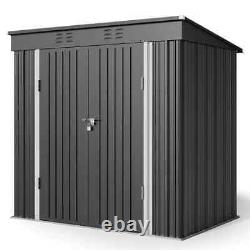 Aiho 6 ft. W X 4 ft. D Galvanized Steel Horizontal Storage Shed