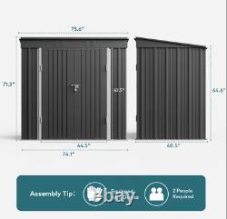 Aiho 6 ft. W X 4 ft. D Galvanized Steel Horizontal Storage Shed