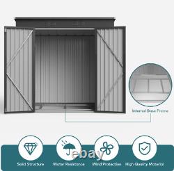 Aiho 6 ft. W X 4 ft. D Galvanized Steel Horizontal Storage Shed