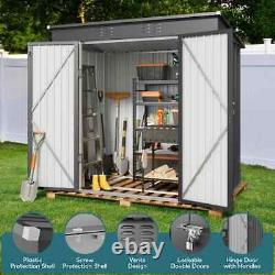 Aiho 6 ft. W X 4 ft. D Galvanized Steel Horizontal Storage Shed