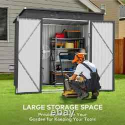 Aiho 6 ft. W X 4 ft. D Galvanized Steel Horizontal Storage Shed