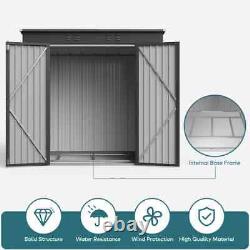 Aiho 6 ft. W X 4 ft. D Galvanized Steel Horizontal Storage Shed