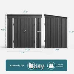 Aiho 6 ft. W X 4 ft. D Galvanized Steel Horizontal Storage Shed