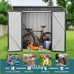 Aiho 6 ft. W X 4 ft. D Galvanized Steel Horizontal Storage Shed