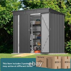 Aiho 6 ft. W X 4 ft. D Galvanized Steel Horizontal Storage Shed