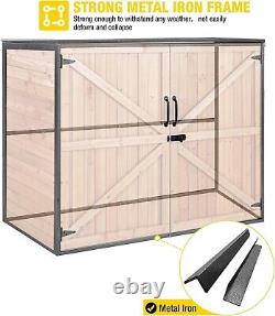 Aivituvin Outdoor Storage Shed Upgraded with Metal Frame Horizontal Cabinet
