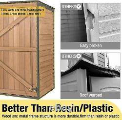 Aivituvin Outdoor Storage Shed Upgraded with Metal Frame Horizontal Cabinet