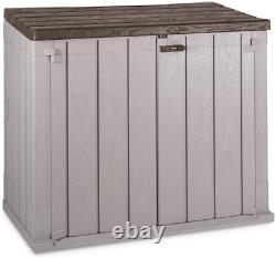 All-Weather Outdoor Horizontal Storage Shed Cabinet for Trash Cans Garden Tools