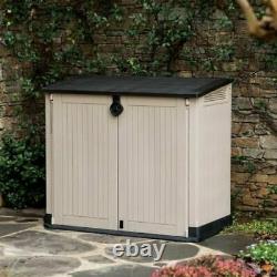 All-Weather Outdoor Storage Shed Garden Pool Garbage Plastic Box 30-Cu Ft Resin