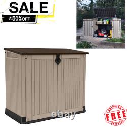 All-Weather Plastic Outdoor 30-Cu Ft Resin Storage Garden Pool Lockable Shed Box