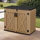 All-weather Resin Outdoor Tool Cabinet 35cuft Horizontal Garden Wastebin Storage