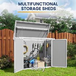 Amopatio 41 Cu Ft Horizontal Outdoor Storage Shed, Resin Trash Can Storage for G