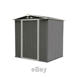 Arrow 6x5x5.5 ft Steel Low Gable Shed Charcoal/Cream Trim Snap-IT Quick Assembly