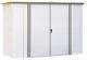 Arrow 8' X 3' Eggshell With Taupe Trim Pent Roof Galvanized Steel Garden Shed