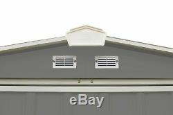 Arrow EZEE Shed Low Gable Steel Storage Shed, Charcoal/Cream Trim, 6 x 5 ft