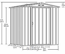 Arrow EZEE Shed Low Gable Steel Storage Shed, Charcoal/Cream Trim, 6 x 5 ft