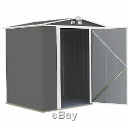 Arrow EZEE Shed Steel Storage Shed 6ft x 5ft Low Gable Charcoal with Cream Trim