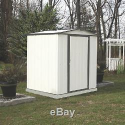Arrow EZEE Shed Steel Storage Shed 6ft x 5ft Low Gable Cream with Charcoal Trim